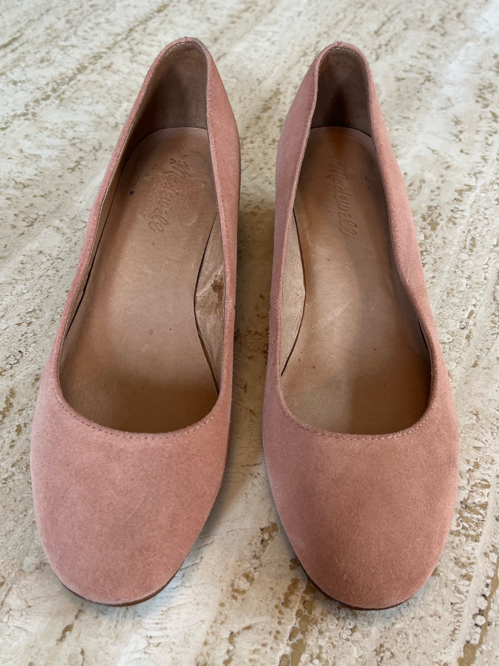 Madewell | Ella Pumps | Blush Pink Suede Block Heels | Size 8
